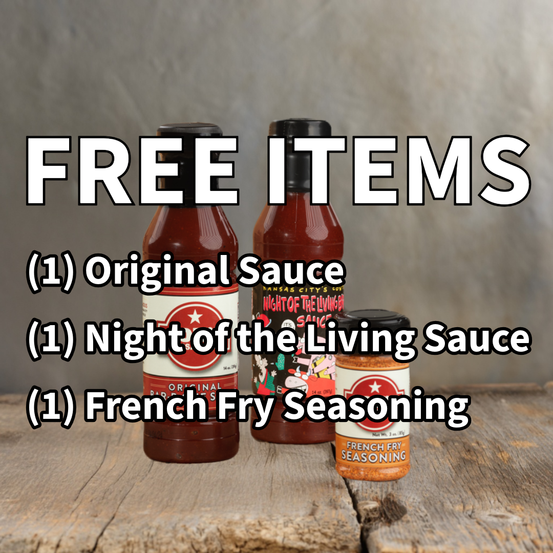 FREE ITEMS PROMO - (1) Original Sauce (1) Night of the Living Sauce (1) French Fry Seasoning