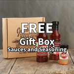 FREE Gift box promo: one bottle of Joe's OG Sauce, one bottle of night of the living spicy sauce, one bottle of French Fry seasoning.