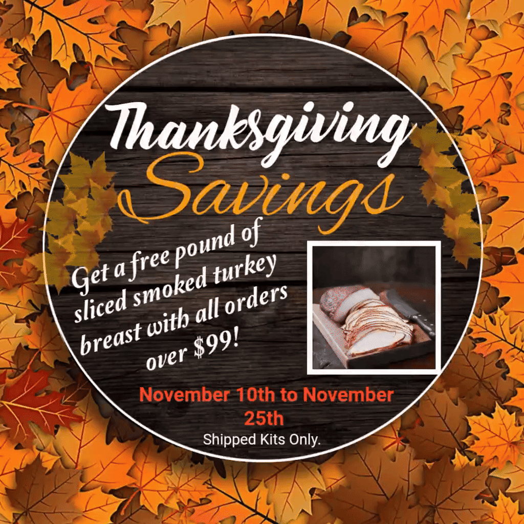 FREE 1 lb Sliced turkey promotion with every shipped order over $100