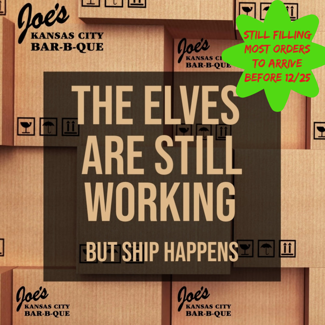 Joe's Kansas City Bar-B-Que frozen shipped BBQ still shipping most orders for XMA delivery.