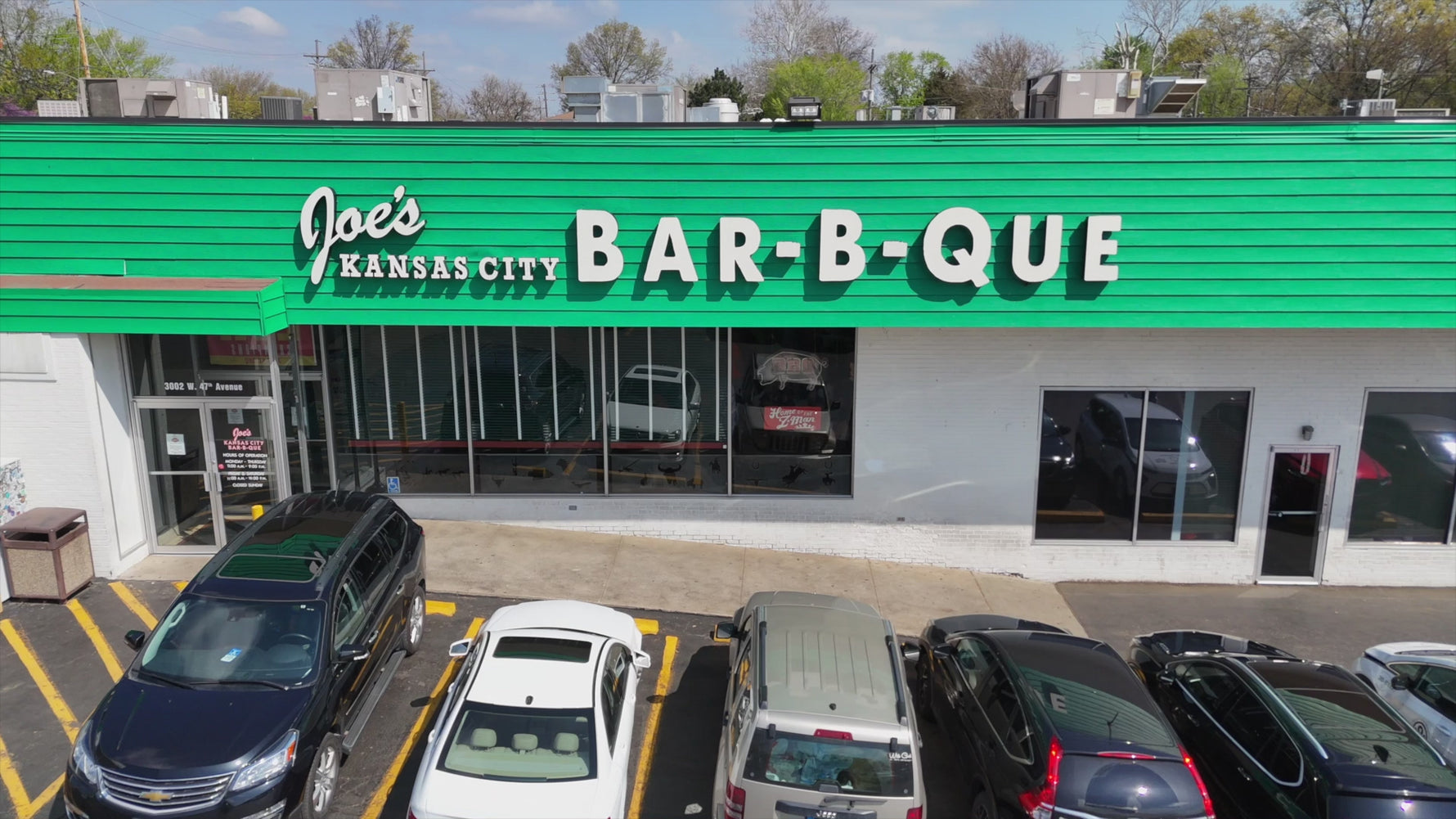 Drone footage of Joe's KC restaurant locations