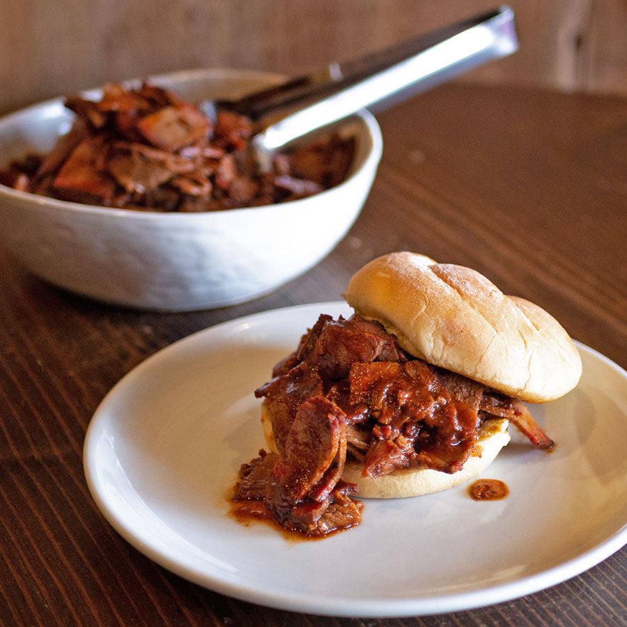 Smoked Brisket in Bar-B-Que Sauce, 1 lb. - SendJoesKCBBQ